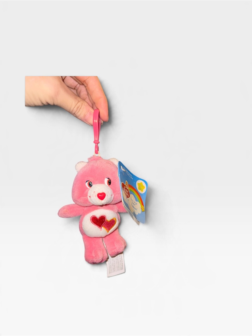 Vintage plush care bear clip on NWT